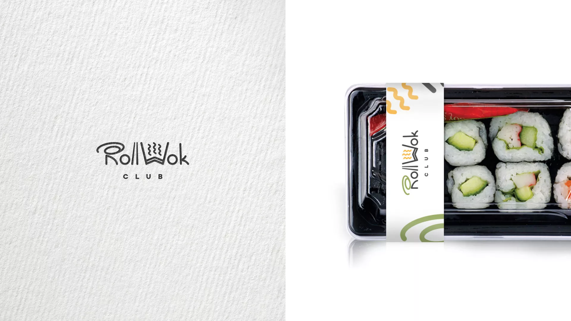 Разработка наклеек для суши-бара «Roll Wok Club» в Долинске